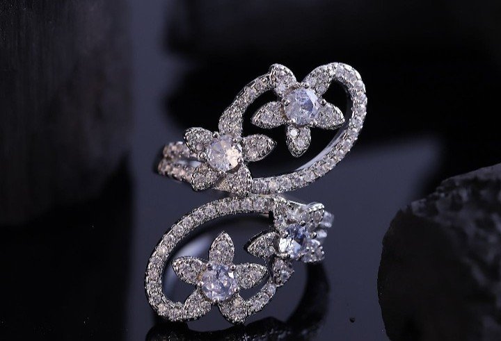 ANTI TURNISH WATER PROOF AMERICAN DIAMOND RING ADJUSTABLE 