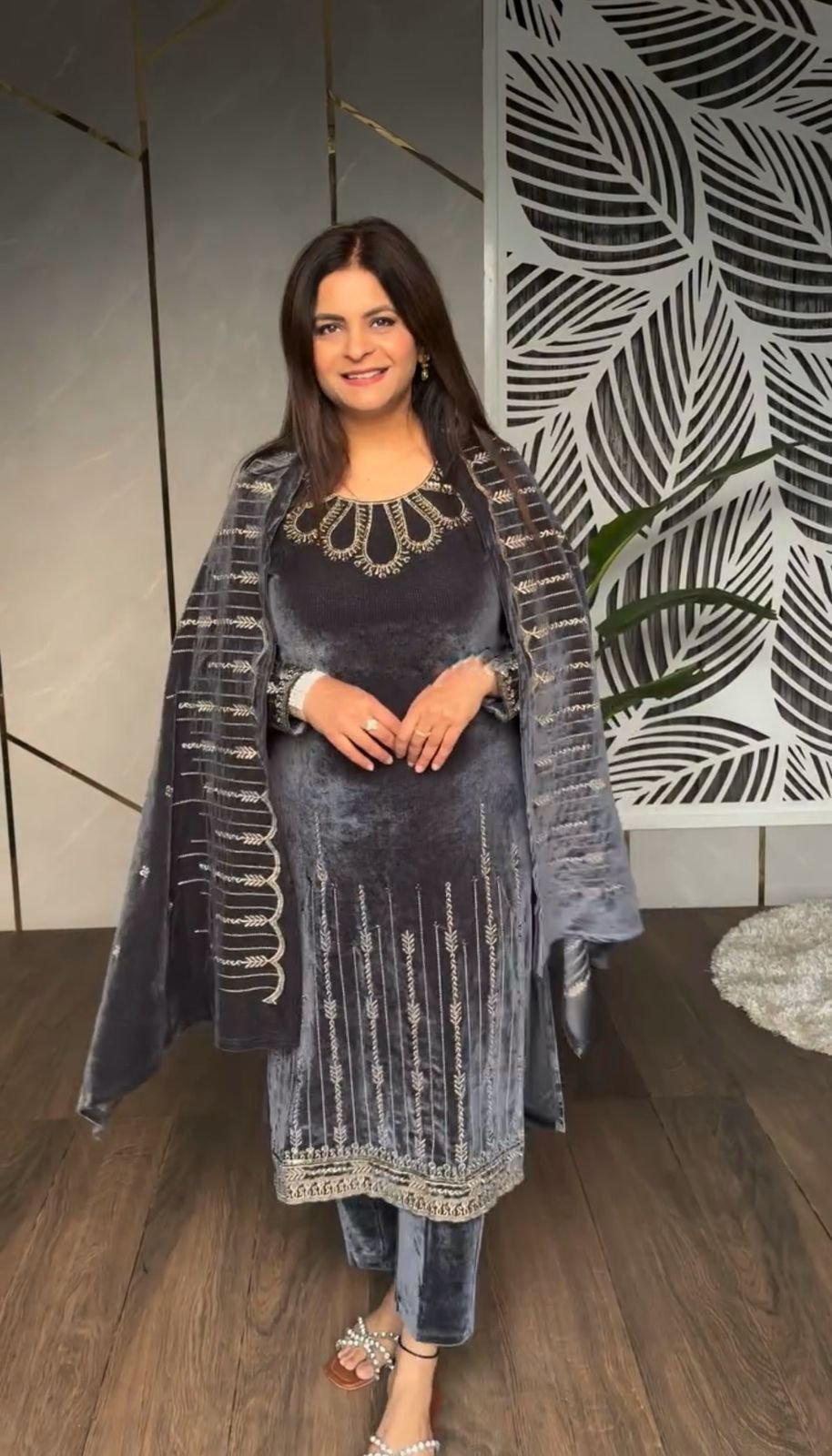 Designer Heavy Viscose  Velvet Suit