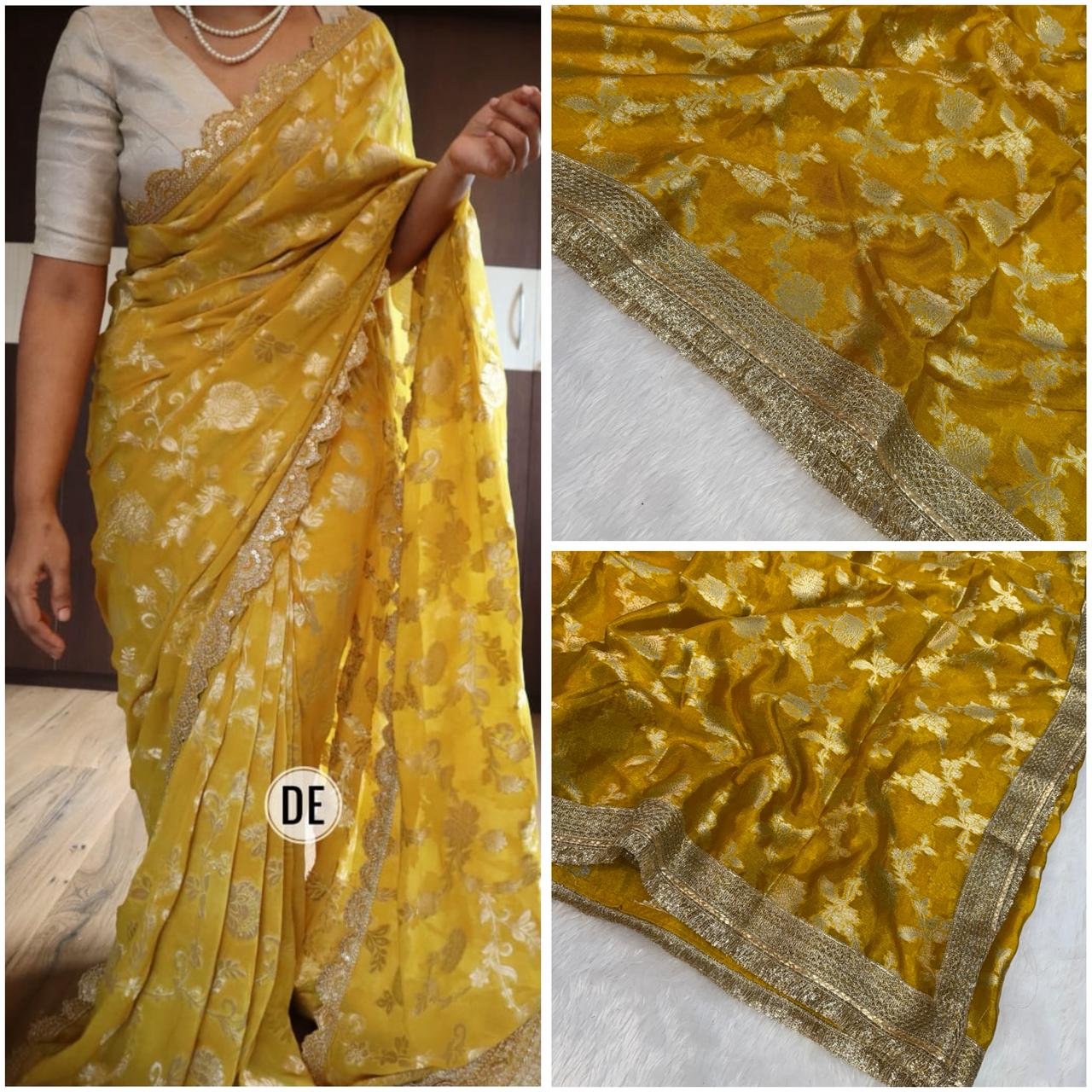 Beautiful Banaras warm silk jaal Saree