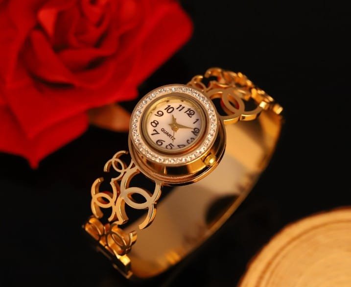 Golden Grace Women’s Gold-Tone Bangle Bracelet Watch