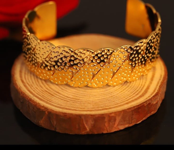 Gold-Tone Art Deco Sunburst Bangle 