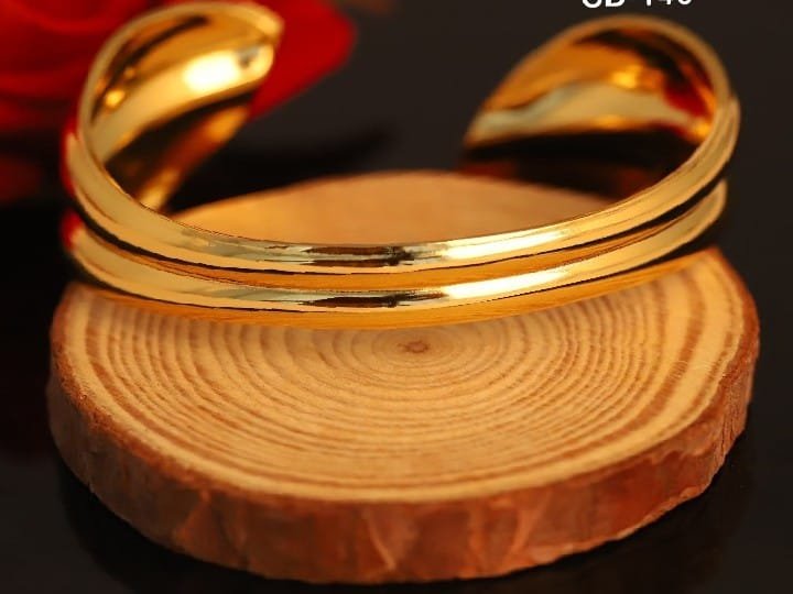 Gold-Tone Art Deco Sunburst Bangle Watch