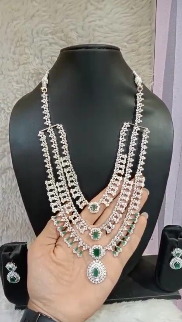 Designer American Diamond necklace set 
